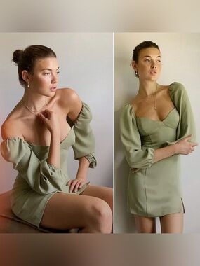 Wilfred Novella Sage Green Mini Dress Original Version